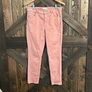 LOFT Ann Taylor Pink Skinny Cropped Denim Jeans